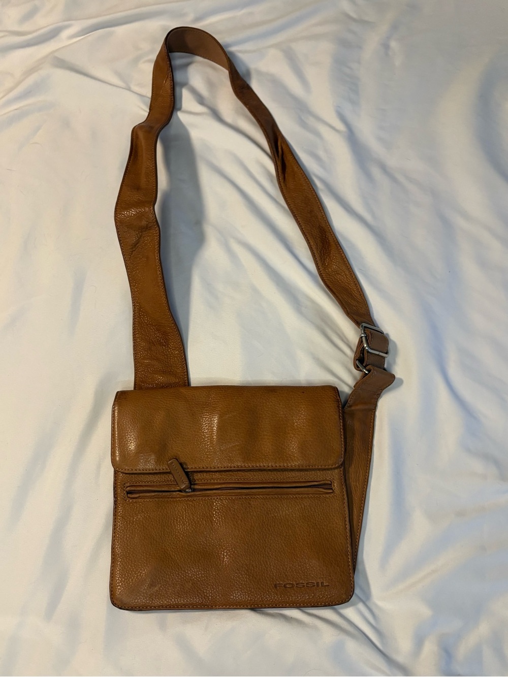 Fossil Men's Leather Messenger Bag in Brown